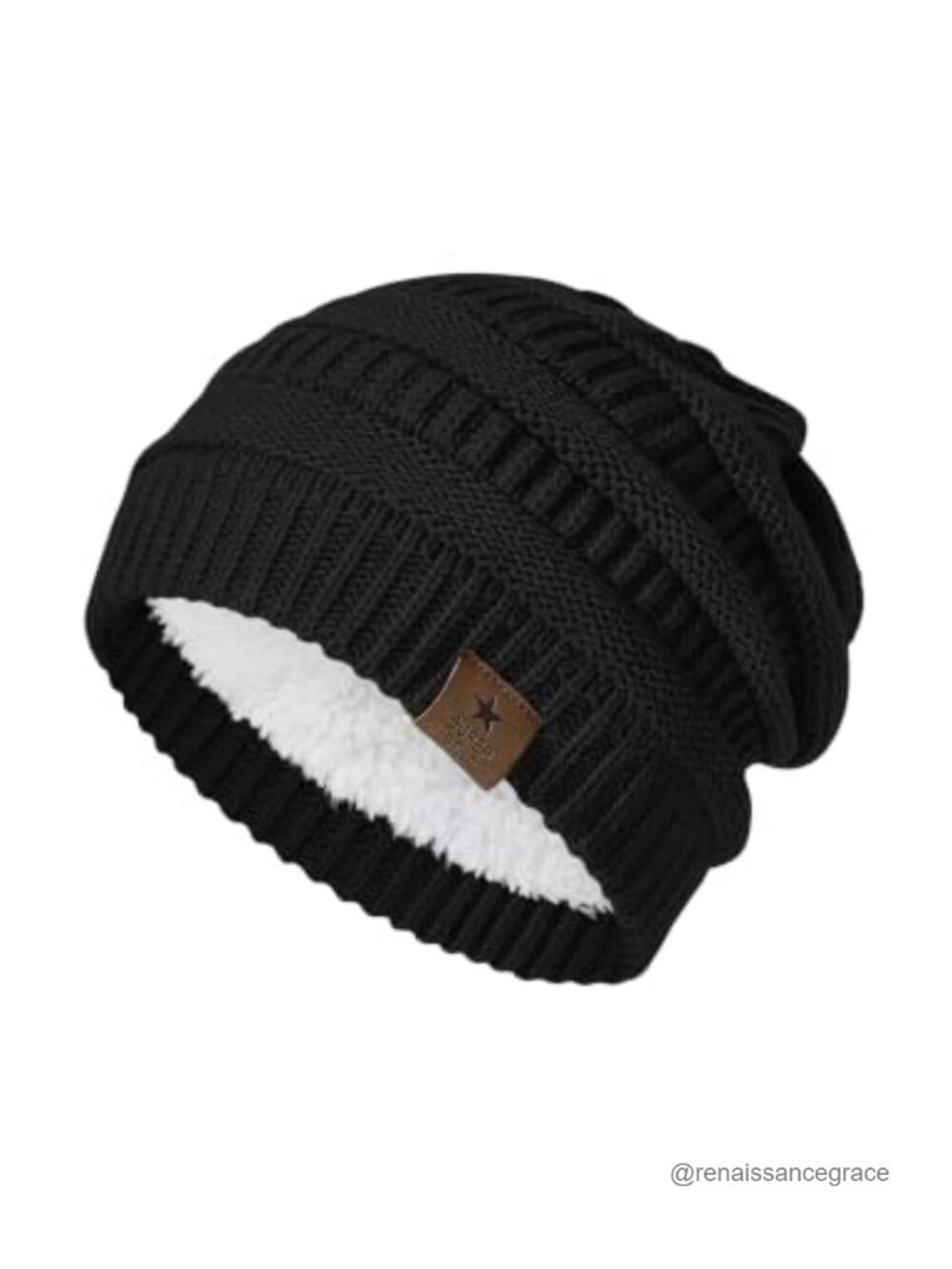 Fleece Lined Knit Beanie Women Winter Hat Skull Cap Slouchy Thermal